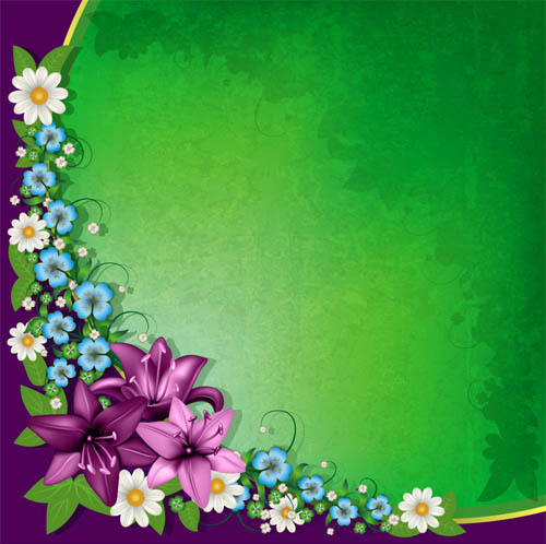 Retro backgrounds with flower design vector
