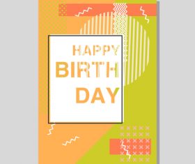 Retro happy birthday vector template design 08