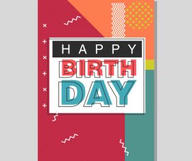 Retro happy birthday vector template design 10