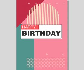 Retro happy birthday vector template design 13