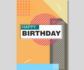 Retro happy birthday vector template design 15