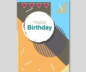 Retro happy birthday vector template design 17