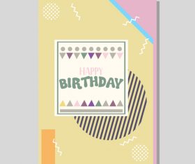 Retro happy birthday vector template design 20
