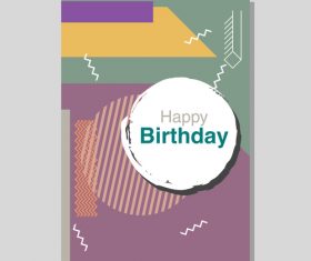Retro happy birthday vector template design 23