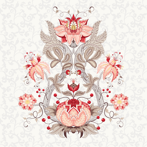 Retro ornate floral decorative vectors 01
