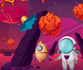 Robot universe adventure vector