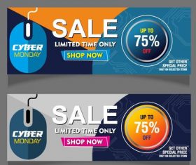 Sale discount banners vector set 01