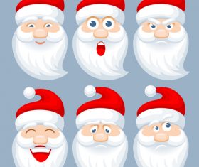 Santa emotions vector illustration set