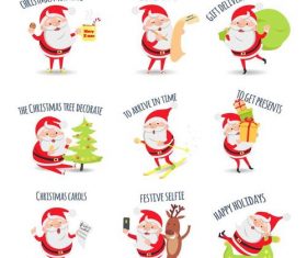 Santa illustration with christmas gift vector 01