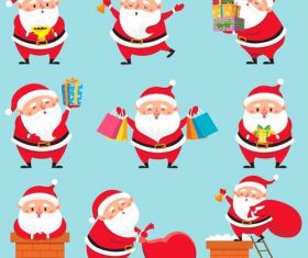 Santa illustration with christmas gift vector 02
