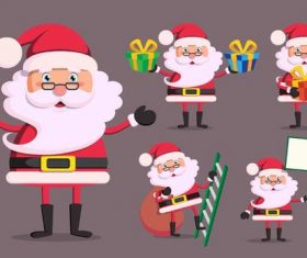 Santa illustration with christmas gift vector 03
