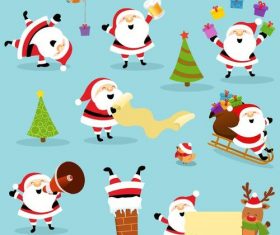 Santa illustration with christmas gift vector 04