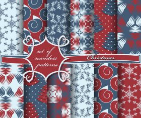 Set of seamless pattern christmas vectors 02