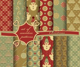 Set of seamless pattern christmas vectors 03