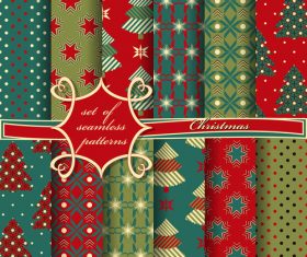 Set of seamless pattern christmas vectors 04