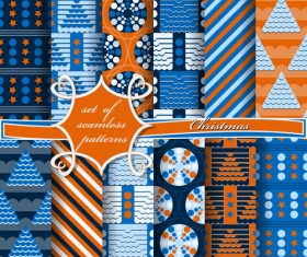 Set of seamless pattern christmas vectors 06