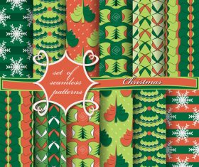 Set of seamless pattern christmas vectors 08