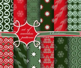 Set of seamless pattern christmas vectors 09