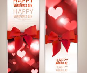 Set of vertical cards for valentine day vector 03