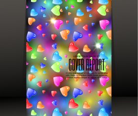 Shing heart with black report cover vector 01