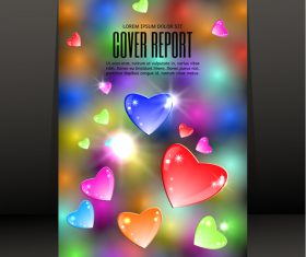 Shing heart with black report cover vector 02
