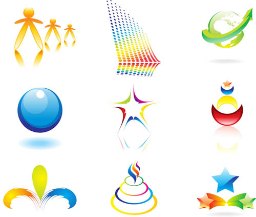 Shiny Creative Logos set 2 vector