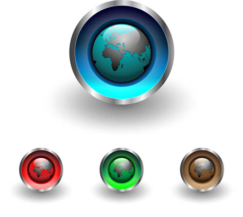 Shiny Globe Buttons 2 vector