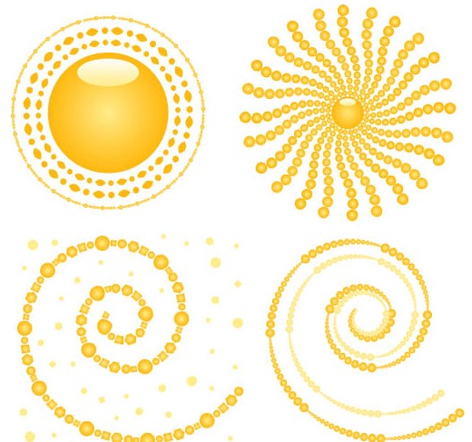 Shiny Suns icons set creative vector