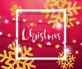 Shiny bulb with christmas new year background vector 01