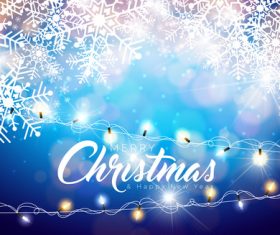 Shiny bulb with christmas new year background vector 02