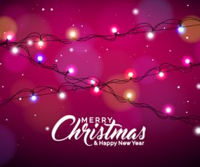 Shiny bulb with christmas new year background vector 03