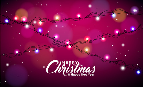 Shiny bulb with christmas new year background vector 03