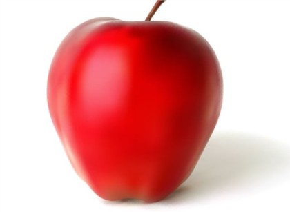 Shiny red apple vector