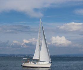 Small sailing boat at sea Stock Photo 08