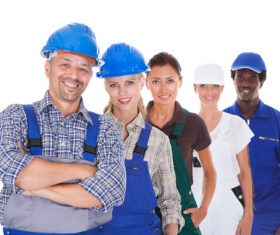 Smiling construction worker Stock Photo 01