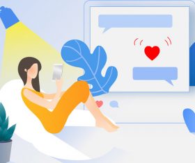 Social network technology life vector illustration