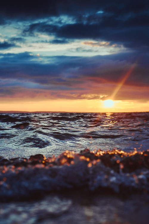 Spectacular beautiful sea sunrise Stock Photo