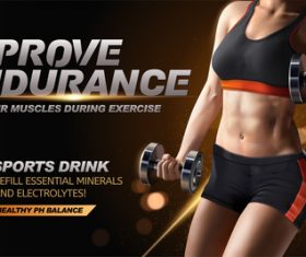 Sports drink advertising template vector 01