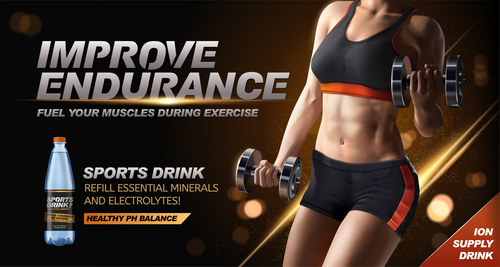 Sports drink advertising template vector 01