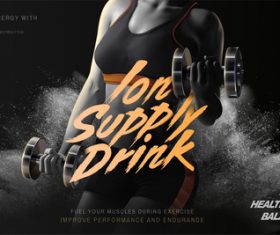 Sports drink advertising template vector 02