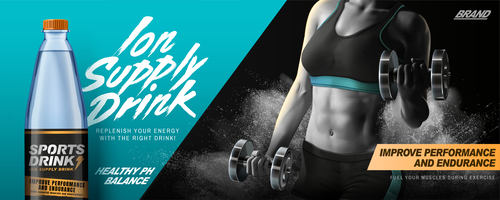 Sports drink advertising template vector 03