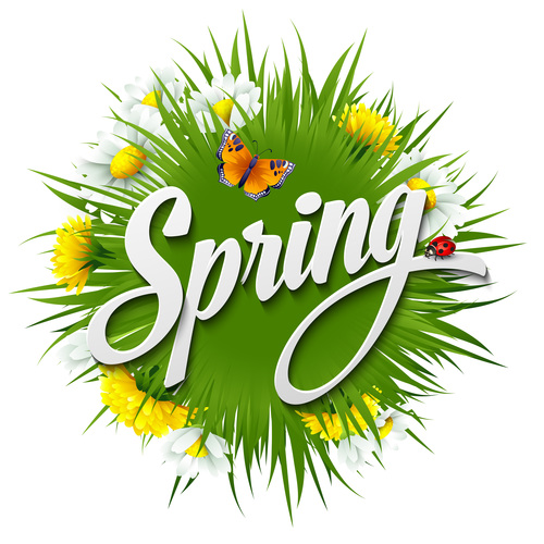 Spring background design vectors
