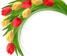 Spring flower background with colorful flowers vector
