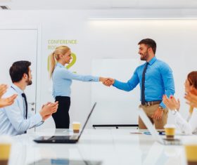 Stock Photo Customer cooperation handshake