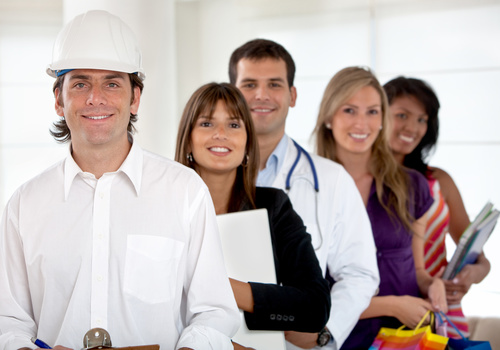 Stock Photo Different professions builder doctor working businessman 04