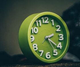 Stock Photo Green alarm clock