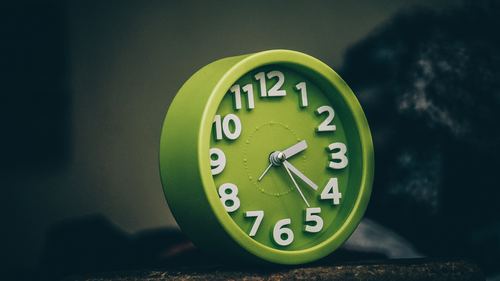 Stock Photo Green alarm clock