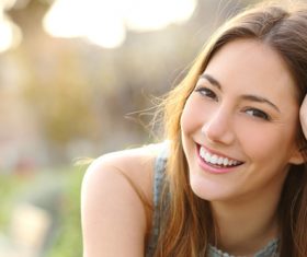 Stock Photo Happy smiling shawl hair girl
