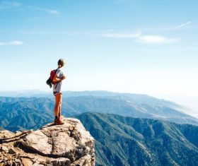 Stock Photo Outdoor mountaineering girl