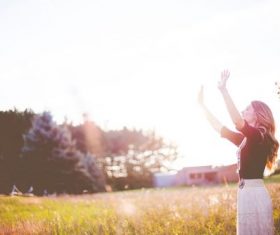 Stock Photo Stretch your hands feel the beauty of nature